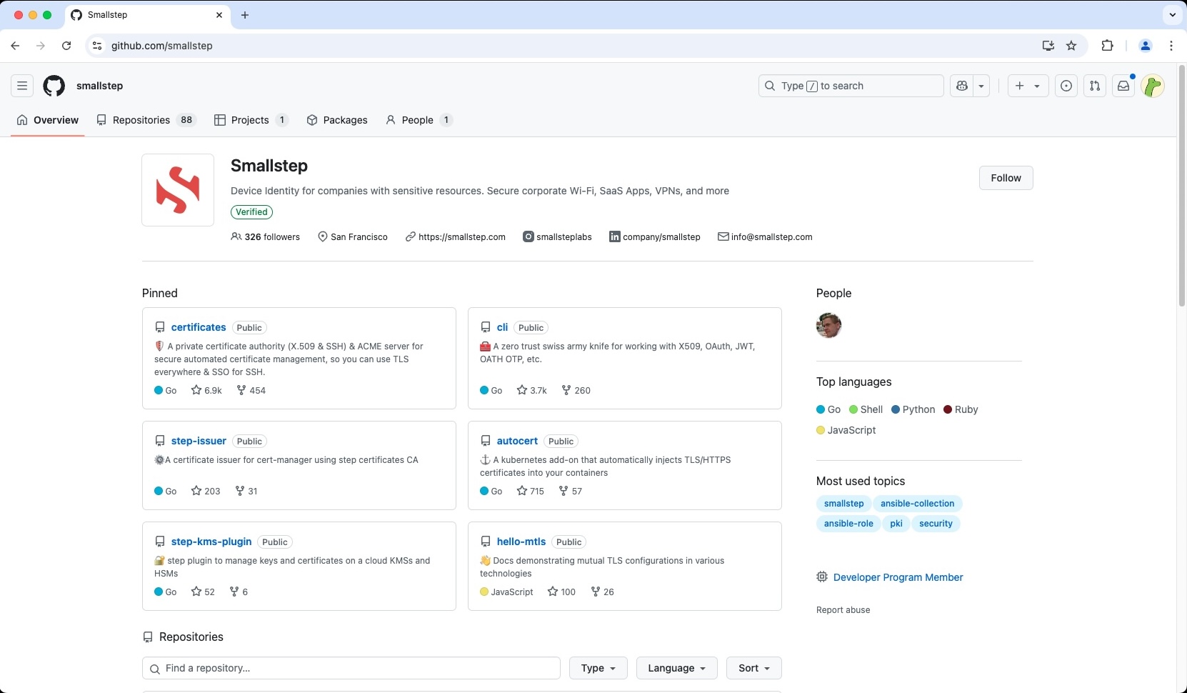 Smallstep GitHub Organisation